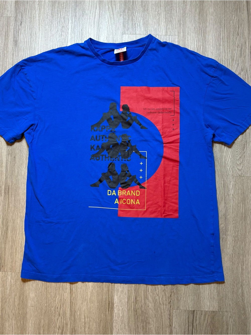 Kappa Royal Blue Tee with Red Graphic Panel